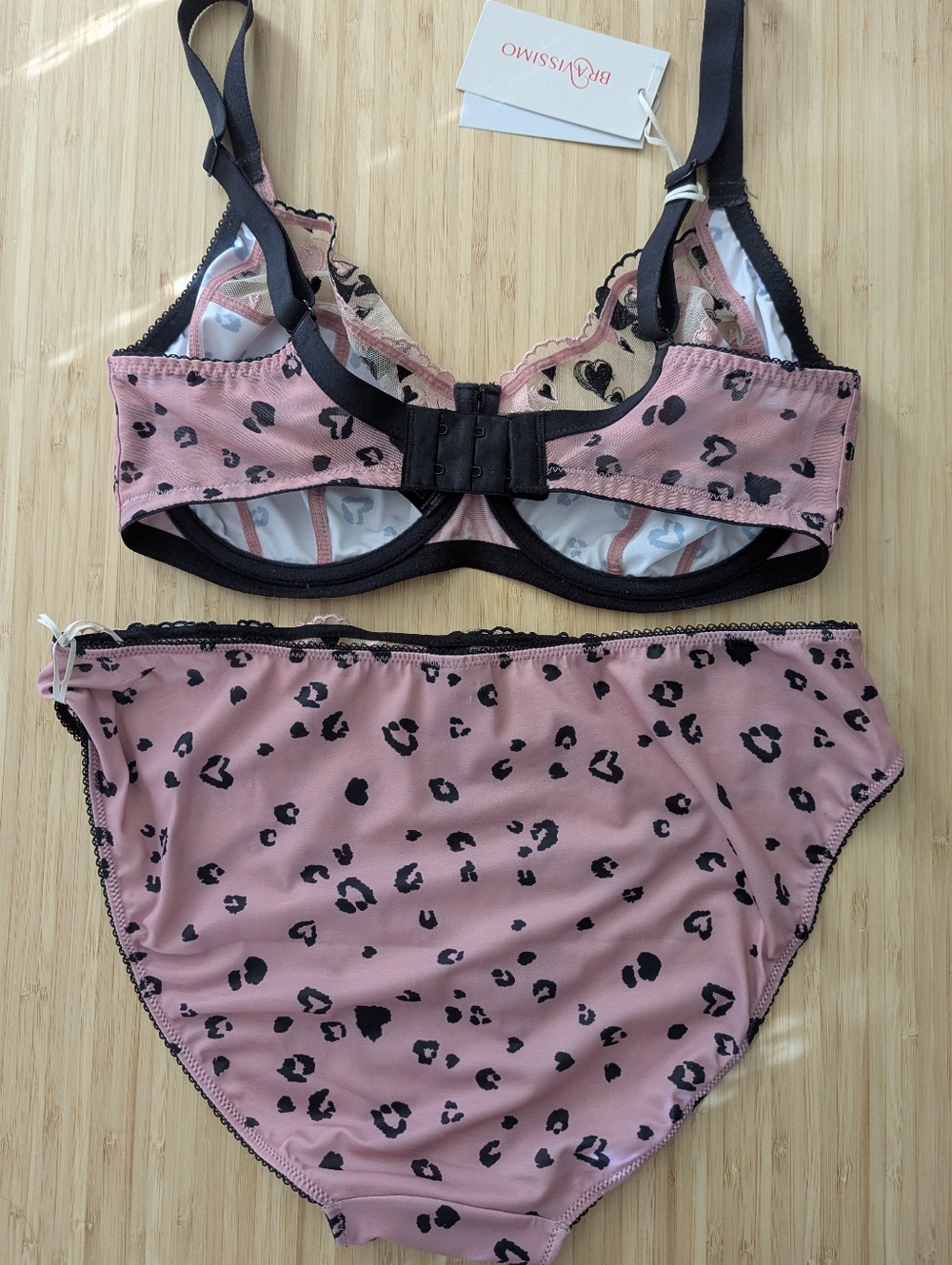 $50- Adorable Bravissimo Blush Pink Heart Lace Lingerie Set - Picture 2 of 4
